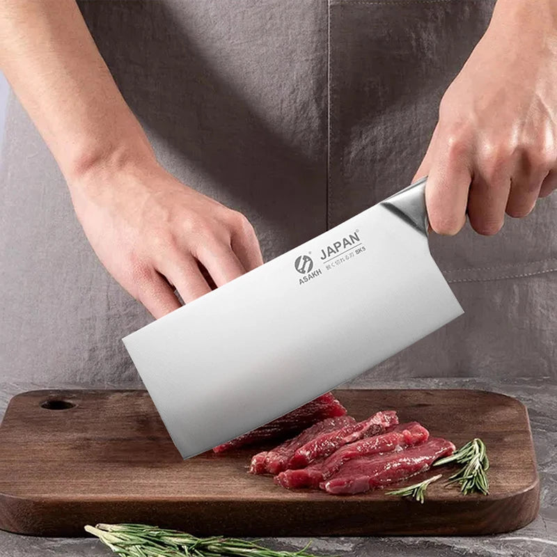 Juego de cuchillos de cocina de acero inoxidable, cuchillo para cortar carne, pescado, verduras, cuchillo de carnicero, cuchillo de Chef japonés con caja de regalo