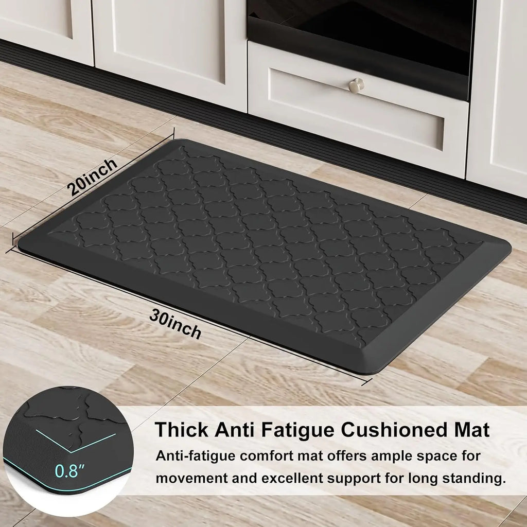 Anti-Fatigue Standing Desk Mat Pure PU Kitchen Standing Mat 0.8" Thick & Non-Slip Bottom & Waterproof for Home Office