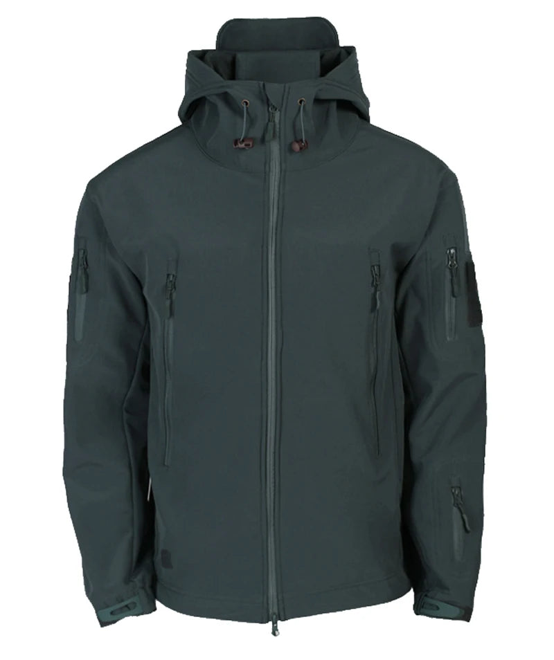Chaqueta de Piel de Tiburón a la Moda 2024, Chaqueta Táctica Impermeable y Cortavientos para Hombre, Chaqueta con Capucha