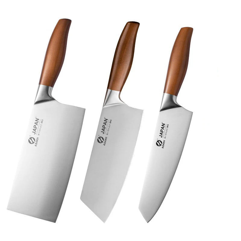 Juego de cuchillos de cocina de acero inoxidable, cuchillo para cortar carne, pescado, verduras, cuchillo de carnicero, cuchillo de Chef japonés con caja de regalo