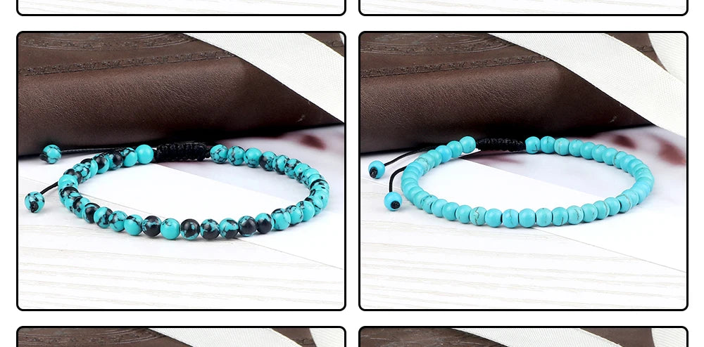 Pulsera ajustable de cuentas de Chakra de 4mm, Mini ágatas de piedra Natural, pulseras y brazaletes con cuentas de ojo de tigre de Lava, joyería de regalo para hombres y mujeres