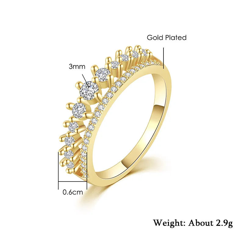 F1284 Diamond Ring 18K Solid Gold Round Brilliant Cut Natural Diamonds Women's Engagement Ring with Side Stones G Color