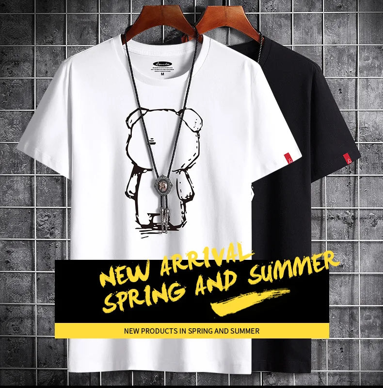 Camiseta para hombre, ropa nueva de Fitness, camiseta blanca de Anime con cuello redondo para hombre, S-6XL de gran tamaño, camisetas góticas Punk 2022