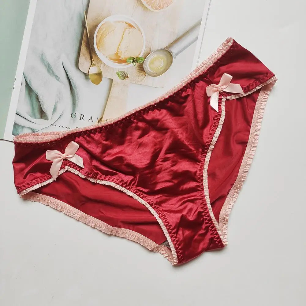 Bragas para mujer, lencería con lazo de encaje, ropa interior femenina, calzoncillos informales para mujer, calzoncillos sin costuras para mujer, cintura baja