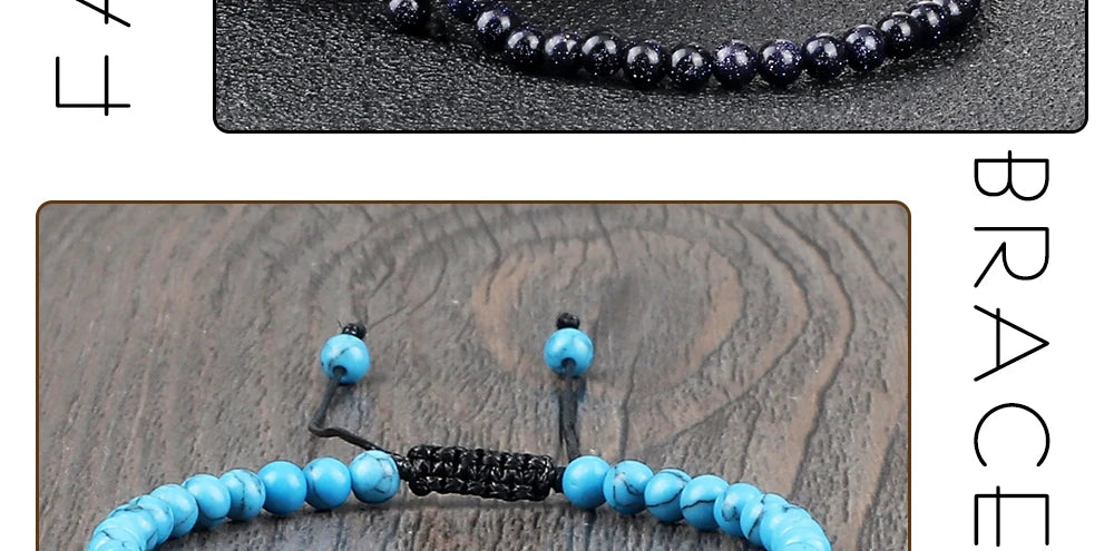 Pulsera ajustable de cuentas de Chakra de 4mm, Mini ágatas de piedra Natural, pulseras y brazaletes con cuentas de ojo de tigre de Lava, joyería de regalo para hombres y mujeres