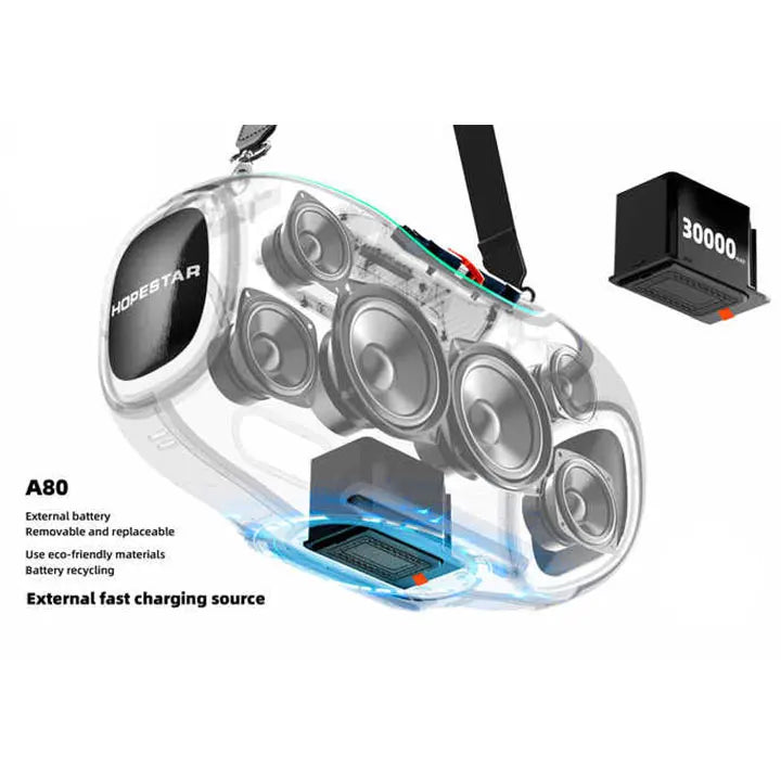 Original Hopestar A80 Outdoor Party Speaker Professional 350W Bass Powered Portable Subwoofer Wireless Connection Hifi Speaker