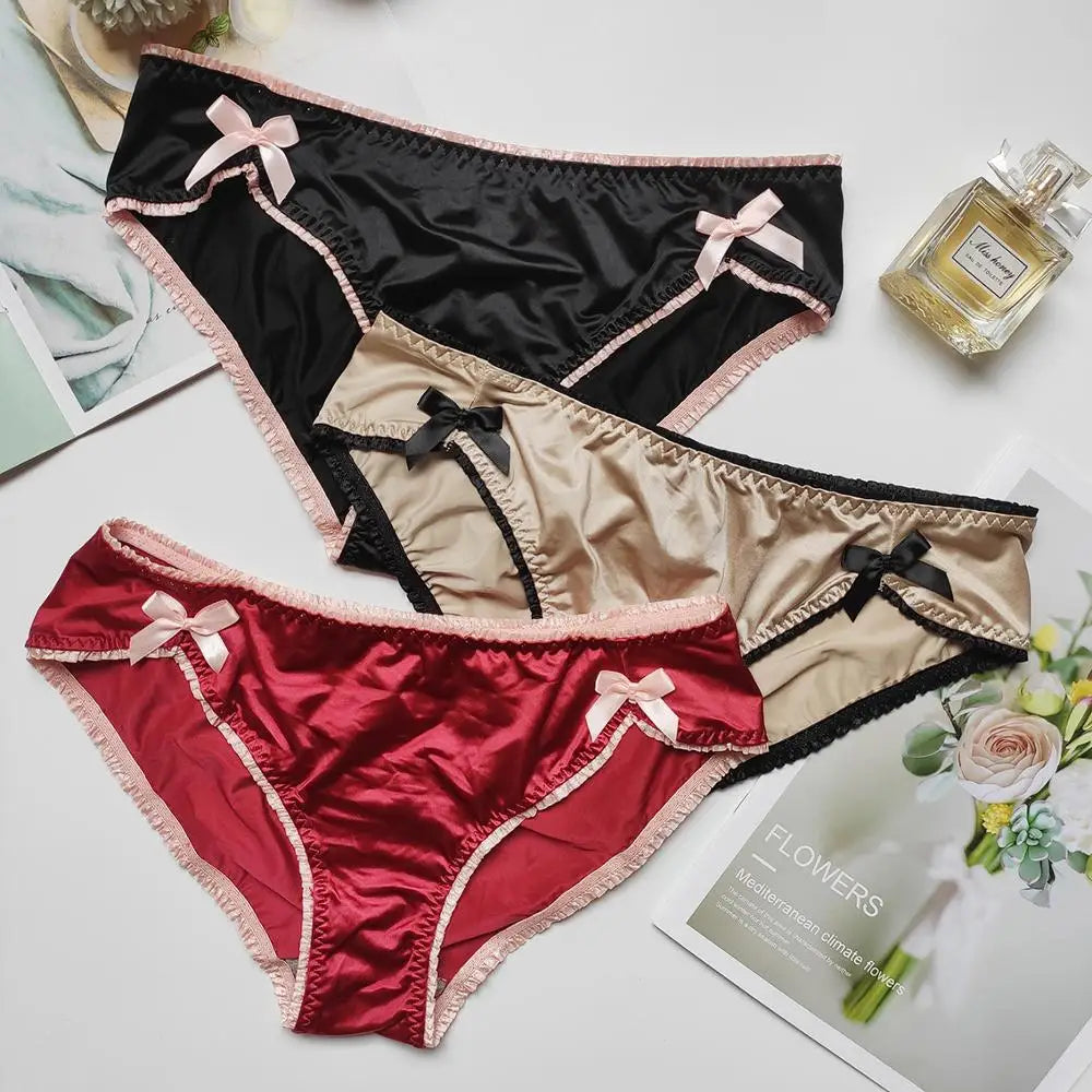 Bragas para mujer, lencería con lazo de encaje, ropa interior femenina, calzoncillos informales para mujer, calzoncillos sin costuras para mujer, cintura baja
