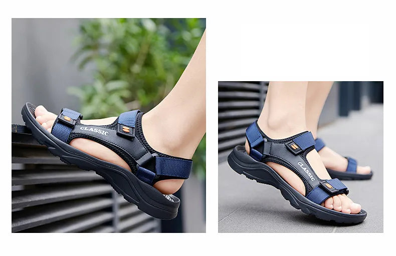 Sandalias de alta calidad, sandalias de playa para hombre, zapatos informales cómodos, sandalias ligeras de verano de talla grande para hombre, cómodas sandalias romanas