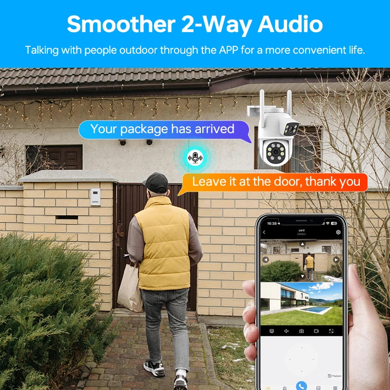 4MP Ptz Camera 360 Degree Fixed Lens IP Network Camera Color Night Vision Human Detection Eseecloud App