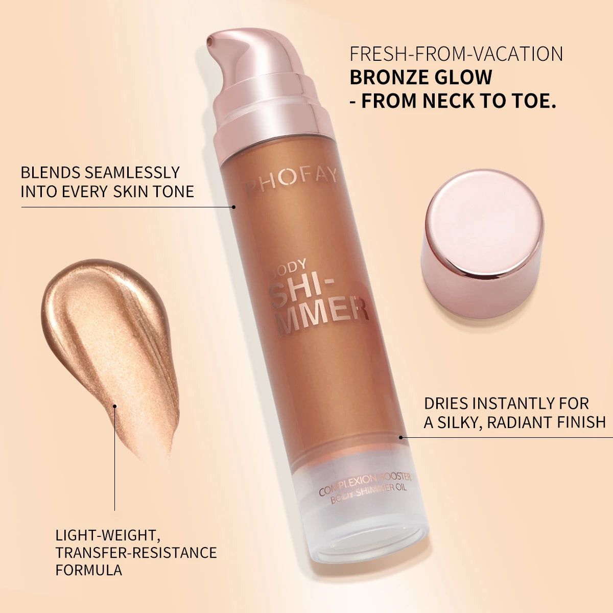 FCJ PHOFAY Body Shimmer Oil Premium Quality Product for Enhancing Skin Glow