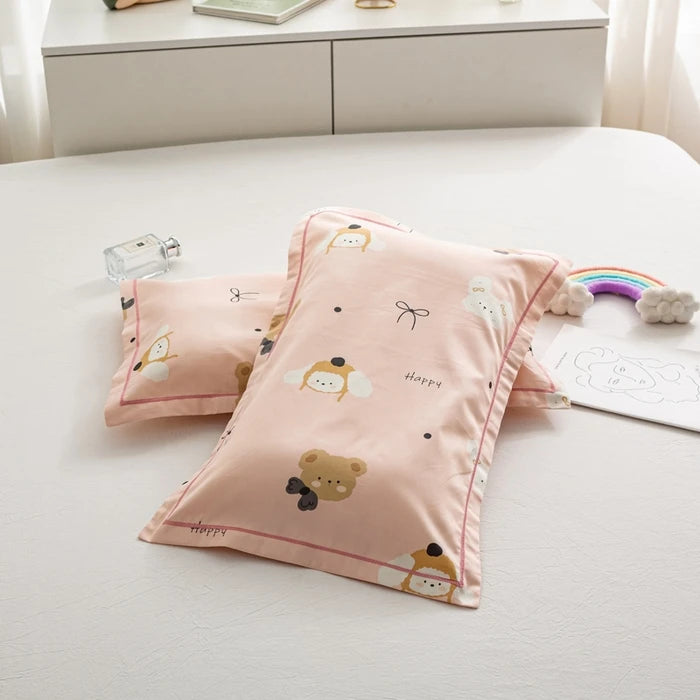 Cartoon Pillowcase for Children 30*50cm 40*60cm Eco-friendly Sleeping Pillow Cover Organic Cotton Printed Home Kids Pillowcase