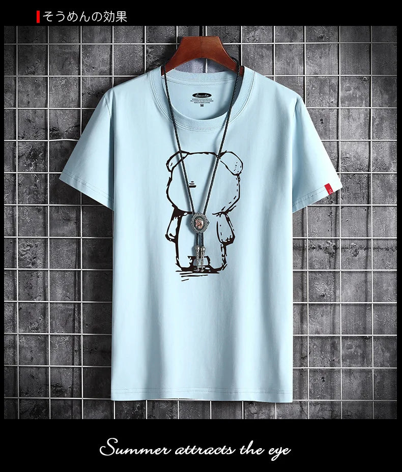 Camiseta para hombre, ropa nueva de Fitness, camiseta blanca de Anime con cuello redondo para hombre, S-6XL de gran tamaño, camisetas góticas Punk 2022