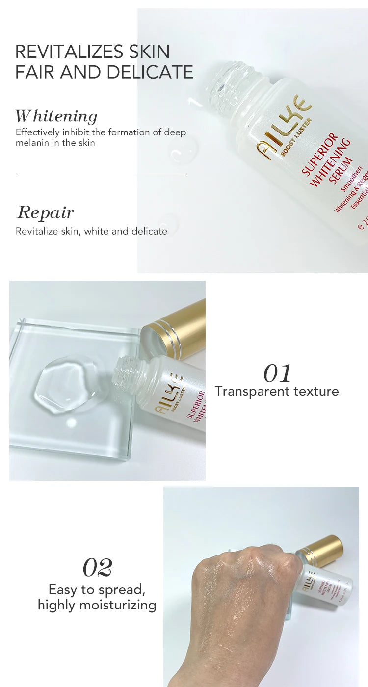 AILKE blanqueamiento eliminar manchas negras loción para el cuidado de la piel Facial crema hidratante glutatión corporal vitamina C piel negra cara nuevo conjunto