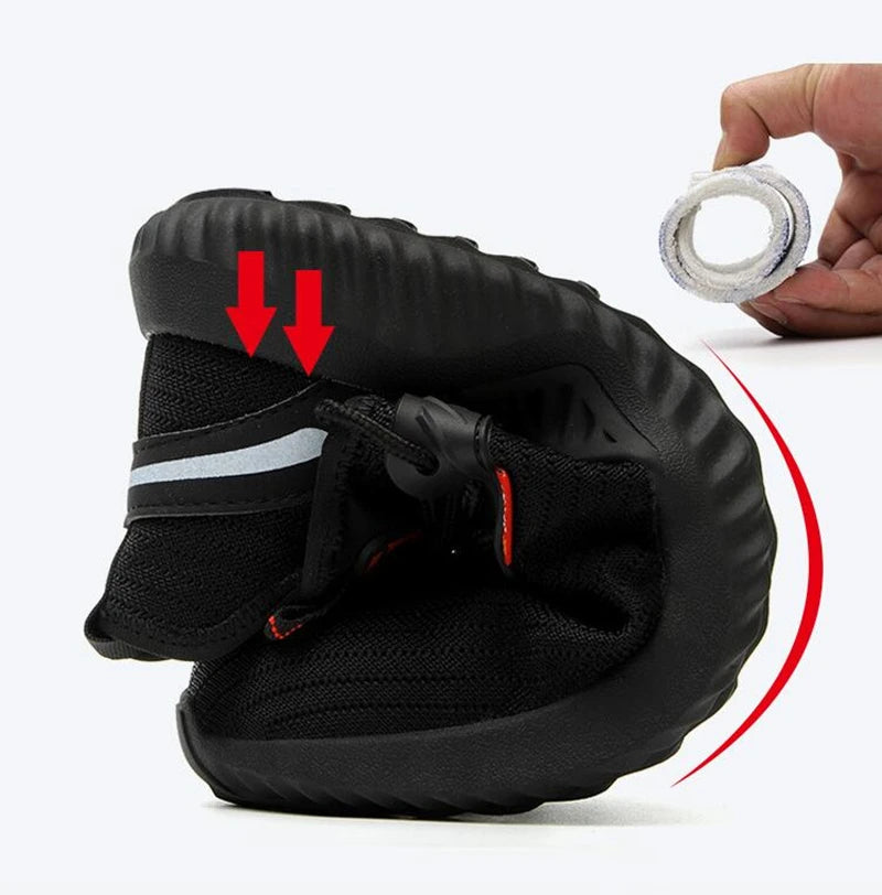 Zapatos de seguridad para el trabajo, antigolpes, con punta de acero, a prueba de perforaciones, zapatillas ligeras y transpirables, botas para hombres y mujeres, luz de aire