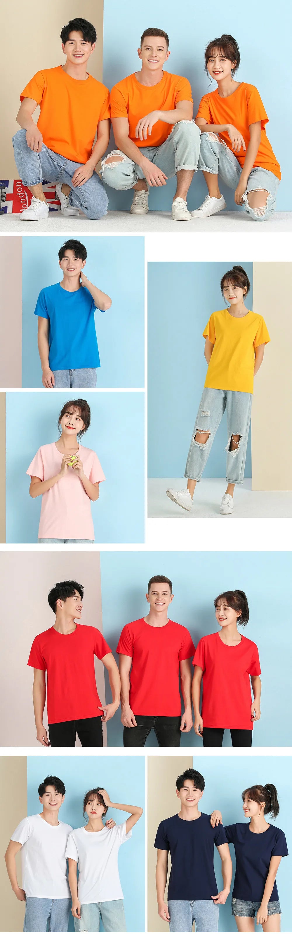 Camiseta de Hombre 2026, Nueva, 100% Algodón, Color Puro, Cuello Redondo, Manga Corta, para Hombre