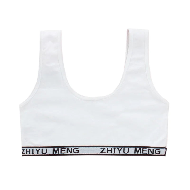 Sujetador de entrenamiento de algodón para chica adolescente de 8 a 18 años, chaleco para adolescentes, camisetas sin mangas inalámbricas para niños, KF020