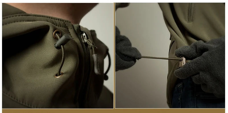 Chaqueta de Piel de Tiburón a la Moda 2024, Chaqueta Táctica Impermeable y Cortavientos para Hombre, Chaqueta con Capucha