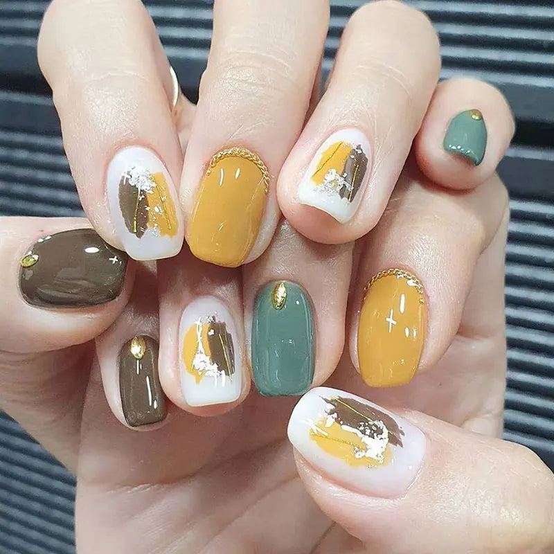 Misscheering-cadena de uñas de estilo mixto, 12 rejillas, joyería para decoración artística DIY, accesorios de uñas de Metal a la moda para diseño de manicura
