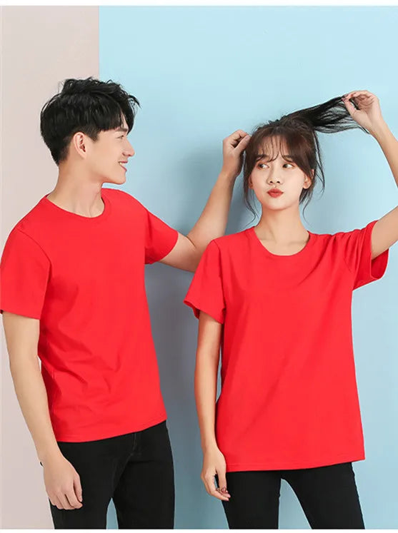 Camiseta de Hombre 2026, Nueva, 100% Algodón, Color Puro, Cuello Redondo, Manga Corta, para Hombre