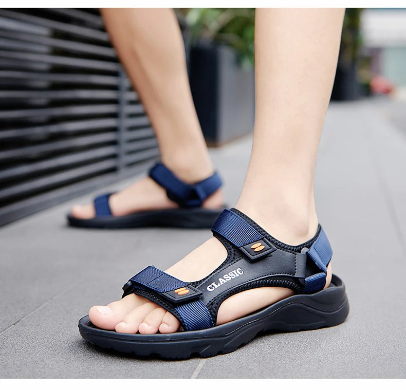 Sandalias de alta calidad, sandalias de playa para hombre, zapatos informales cómodos, sandalias ligeras de verano de talla grande para hombre, cómodas sandalias romanas