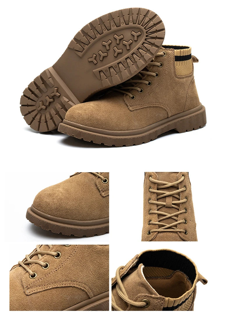 Zapatos de seguridad para el trabajo, antigolpes, con punta de acero, a prueba de perforaciones, zapatillas ligeras y transpirables, botas para hombres y mujeres, luz de aire