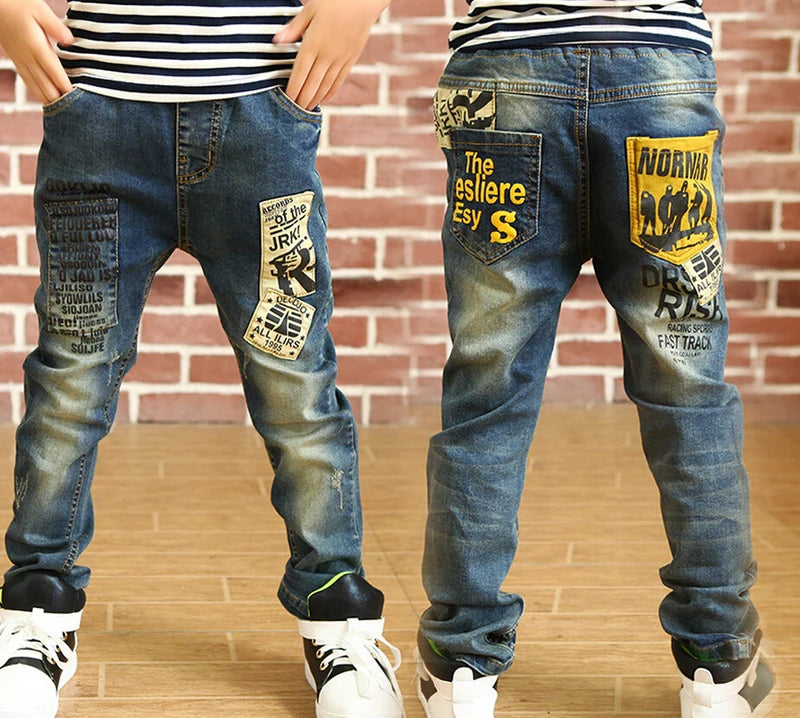 IENENS, pantalones vaqueros ajustados para niños y niñas, pantalones con cintura elástica, ropa vaquera para niños de 4 a 13 años, pantalones deportivos