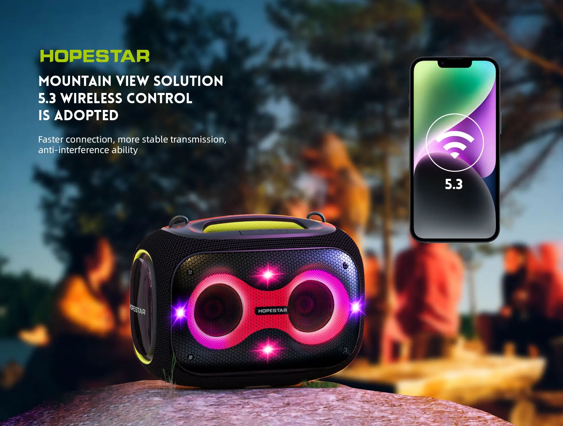 HOPESTAR Partybox 120W Wireless Portable Stereo Audio System Waterproof Home Karaoke Subwoofer Caixa De Som Speakers