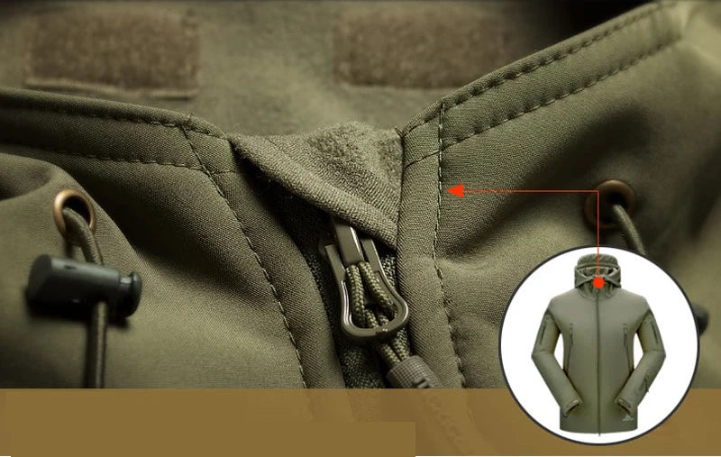 Chaqueta de Piel de Tiburón a la Moda 2024, Chaqueta Táctica Impermeable y Cortavientos para Hombre, Chaqueta con Capucha