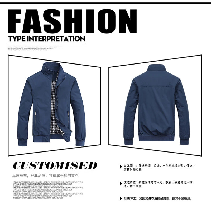 2025 primavera otoño Casual sólido moda chaqueta Bomber delgada hombres abrigo nueva llegada chaquetas de béisbol chaqueta de hombre M-6XL 8XL Top
