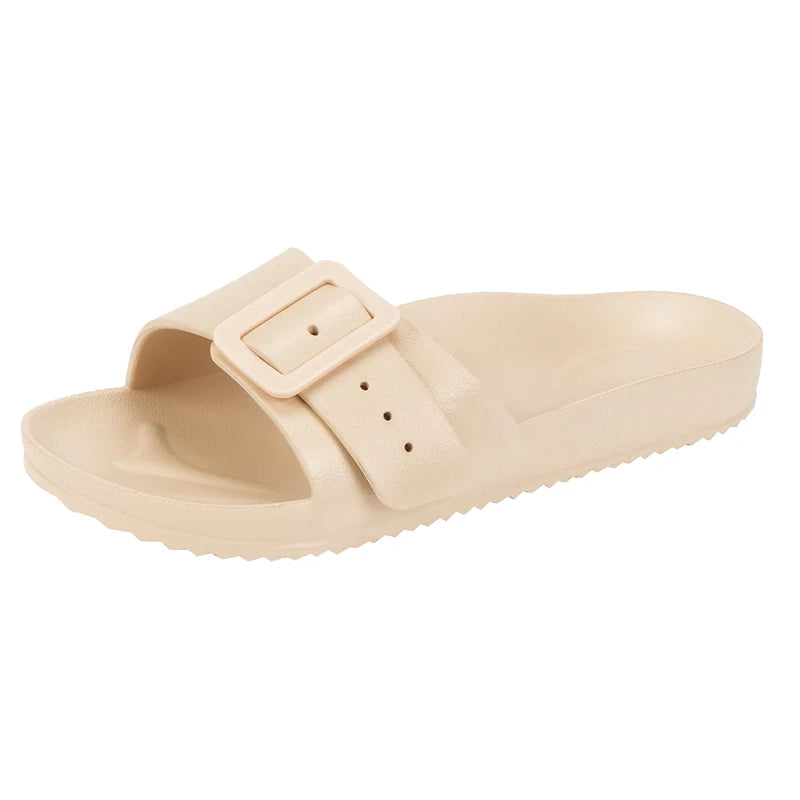 New Outing slippers for Women New Styles 2025 Low Price Big Size 43 Buckle Design Young Slide Sandals for Girls Brand Famous Oem