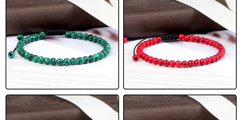 Pulsera ajustable de cuentas de Chakra de 4mm, Mini ágatas de piedra Natural, pulseras y brazaletes con cuentas de ojo de tigre de Lava, joyería de regalo para hombres y mujeres
