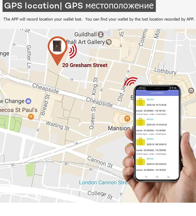Cartera rastreador tarjeta tarjeta Android etiqueta de aire rastreador cartera rastreador Gps para hombres regalo del Día del Padre con caja de regalo regalo del Día de la Madre 2025