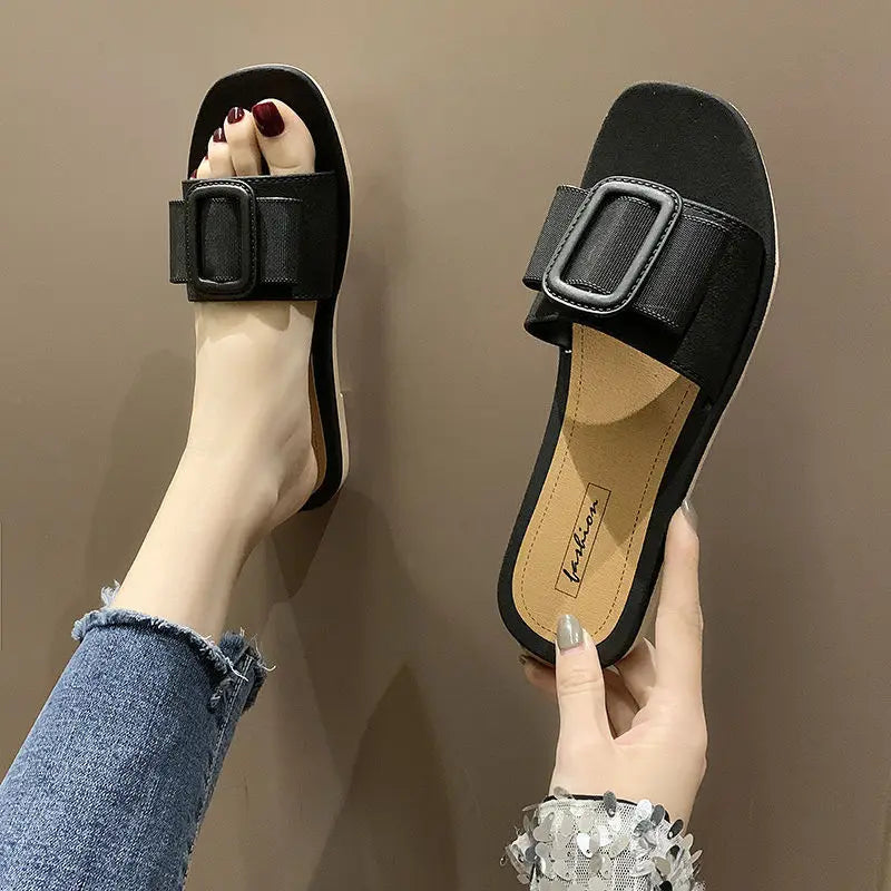 Sandals Outdoor Summer slippers Female Student Dormitory Muller Shoes Flat Shoes