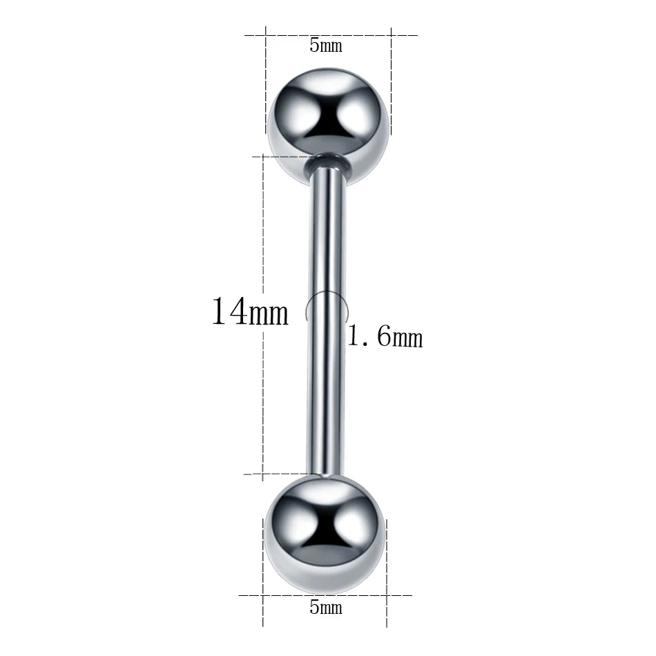 1 unidad G23 de titanio, barra recta, anillos para lengua, Piercing de hélice, tabique, pendiente de barra Industrial, Piercing, joyería corporal Sexy