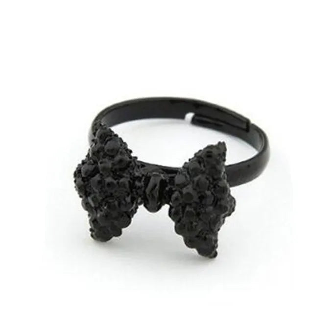 Gran oferta de anillos de joyería de moda, anillos con apertura de flor de rosa negra, anillos ajustables para dedo índice para mujer y niña, regalo