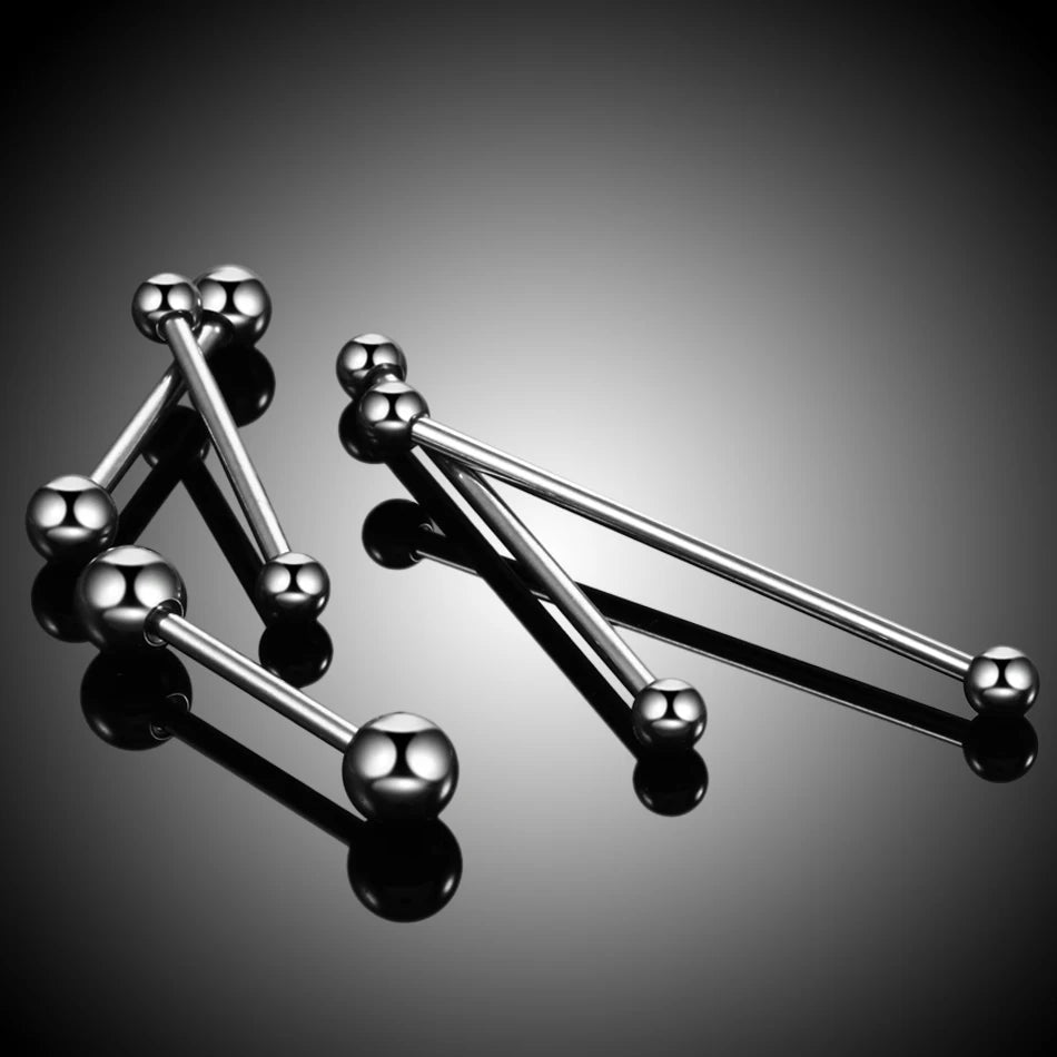 1 unidad G23 de titanio, barra recta, anillos para lengua, Piercing de hélice, tabique, pendiente de barra Industrial, Piercing, joyería corporal Sexy