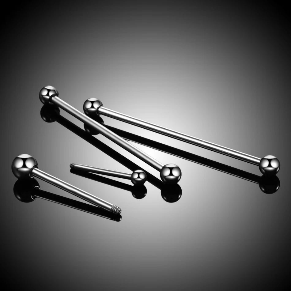 1 unidad G23 de titanio, barra recta, anillos para lengua, Piercing de hélice, tabique, pendiente de barra Industrial, Piercing, joyería corporal Sexy