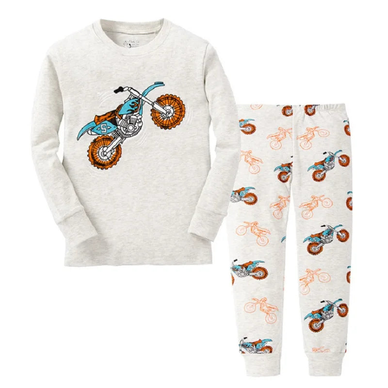 Kids Excavator Pajama Set — Boys' Sleepwear with Long Sleeve Top & Pants
