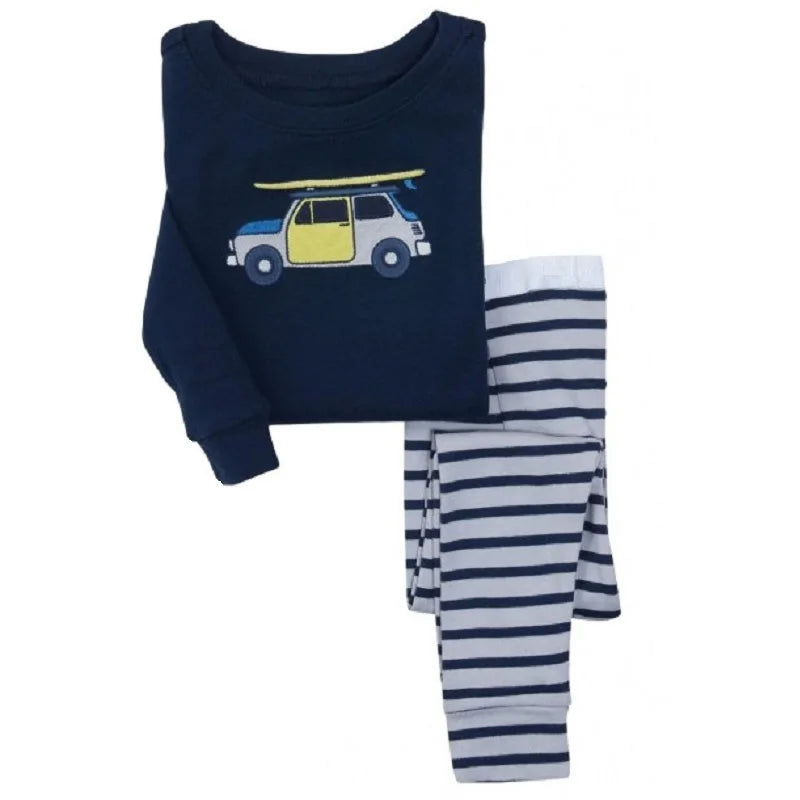 Kids Excavator Pajama Set — Boys' Sleepwear with Long Sleeve Top & Pants