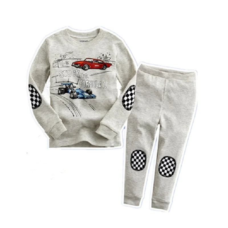 Kids Excavator Pajama Set — Boys' Sleepwear with Long Sleeve Top & Pants