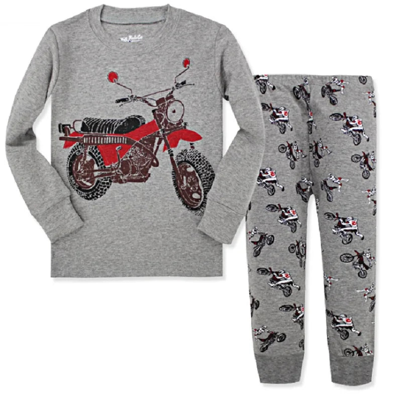Kids Excavator Pajama Set — Boys' Sleepwear with Long Sleeve Top & Pants