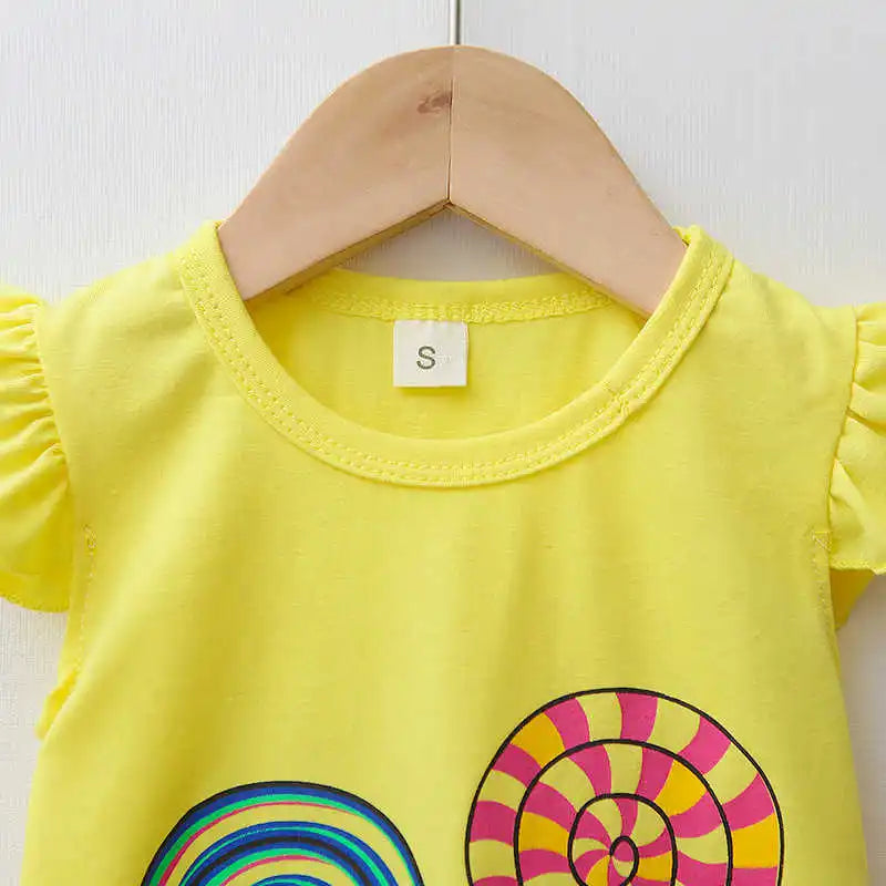 Nueva moda de verano, ropa para niñas, chaleco bonito de dibujos animados, pantalones cortos, 2 unids/set, traje deportivo para niños, trajes, chándales para niños