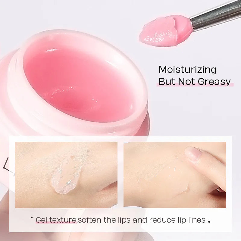 LAIKOU-mascarilla de suero labial de flor de cerezo, reparación de exfoliación de grietas secas, Reduce las líneas finas de los labios, esencia hidratante, cuidado de belleza Sakura, 8g