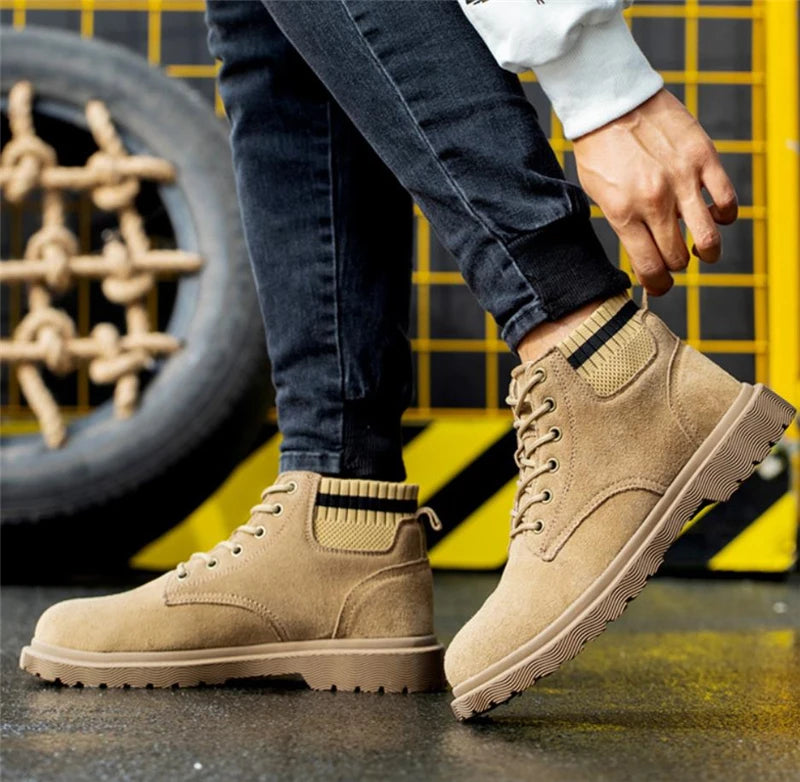 Zapatos de seguridad para el trabajo, antigolpes, con punta de acero, a prueba de perforaciones, zapatillas ligeras y transpirables, botas para hombres y mujeres, luz de aire