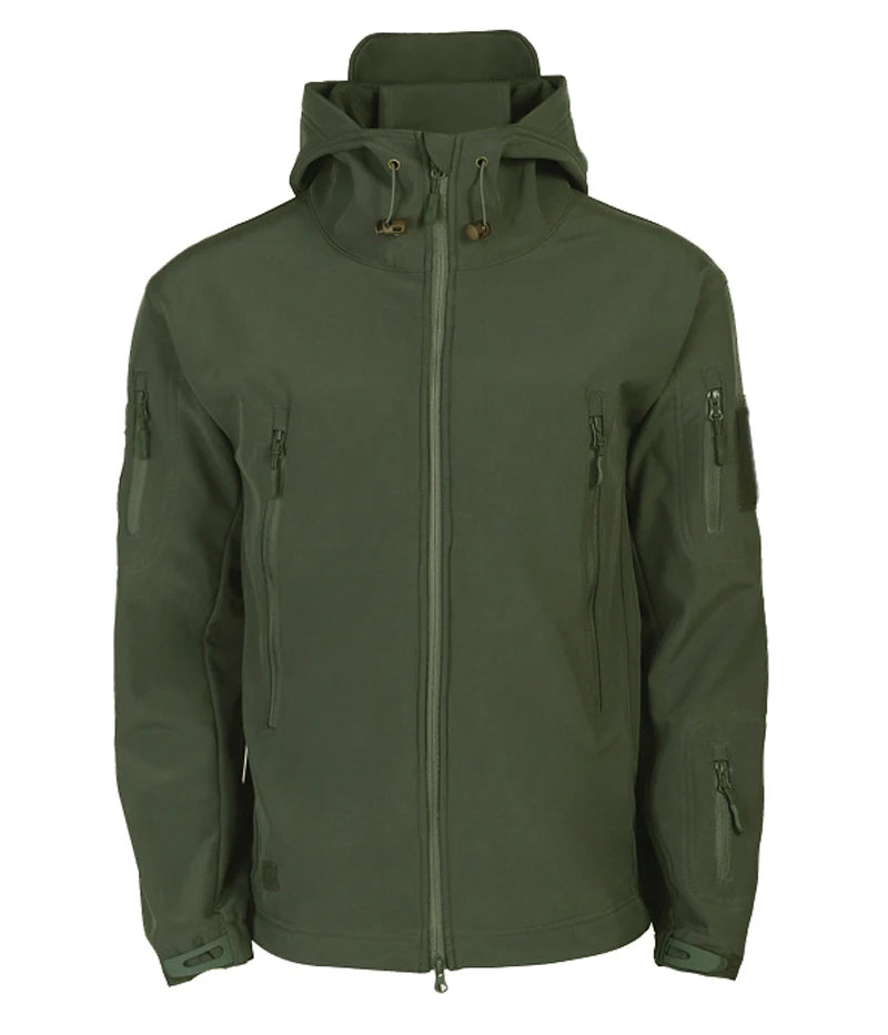 Chaqueta de Piel de Tiburón a la Moda 2024, Chaqueta Táctica Impermeable y Cortavientos para Hombre, Chaqueta con Capucha