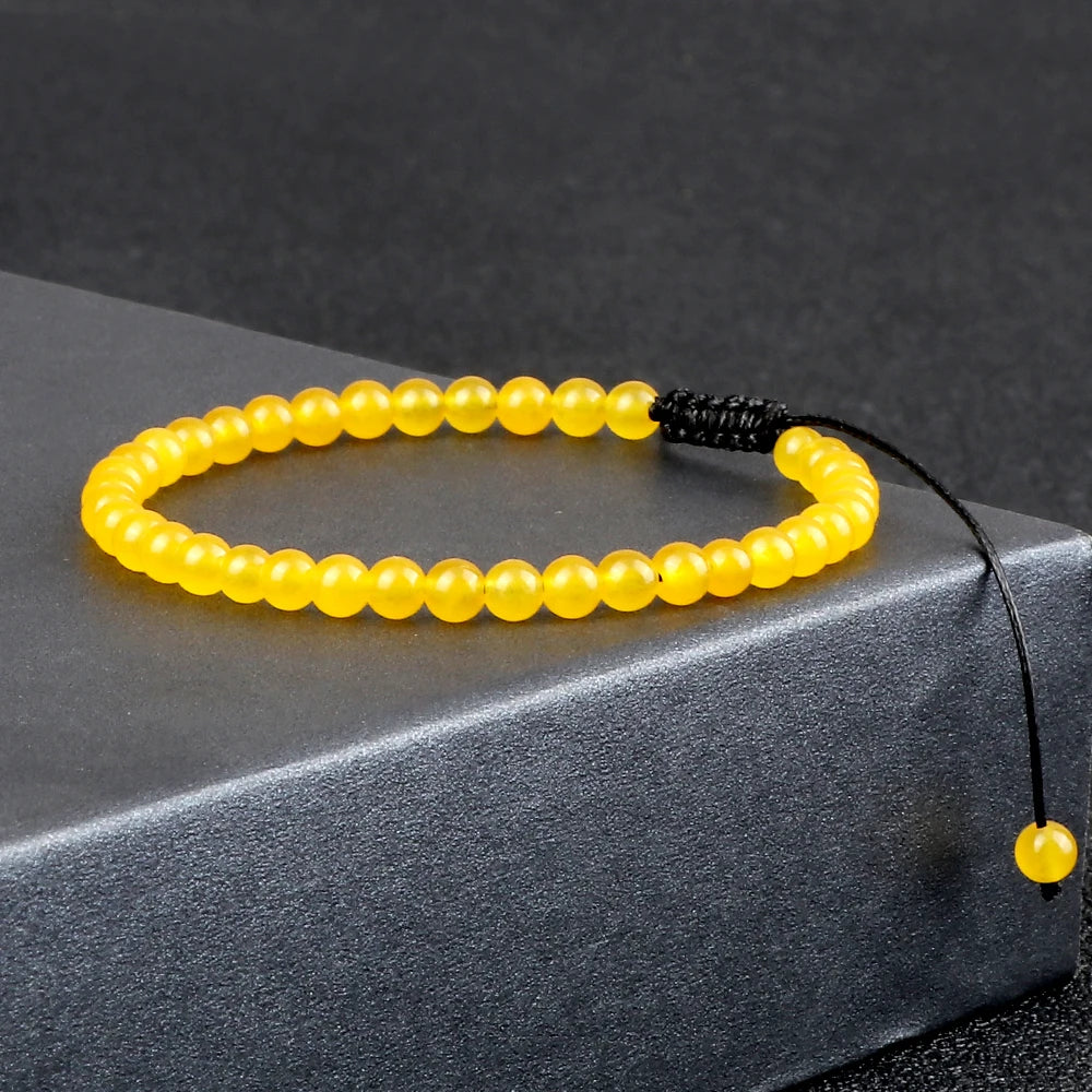 Pulsera ajustable de cuentas de Chakra de 4mm, Mini ágatas de piedra Natural, pulseras y brazaletes con cuentas de ojo de tigre de Lava, joyería de regalo para hombres y mujeres
