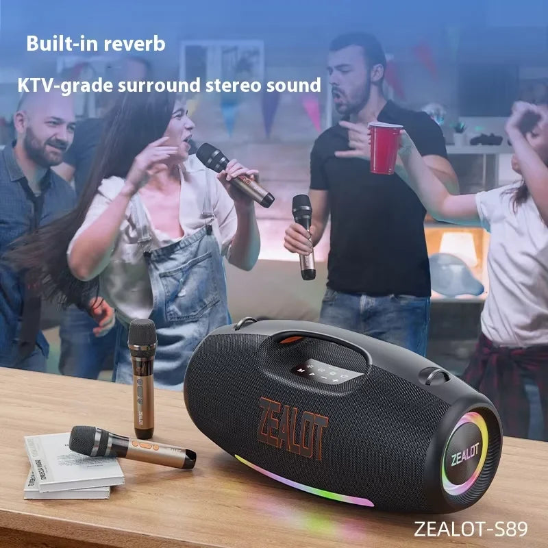 ZEALOT S89M Wireless Speaker 250W High Power Outdoor Subwoofer with Microphone KTV Square Dance for Home Theatre RGB LED
