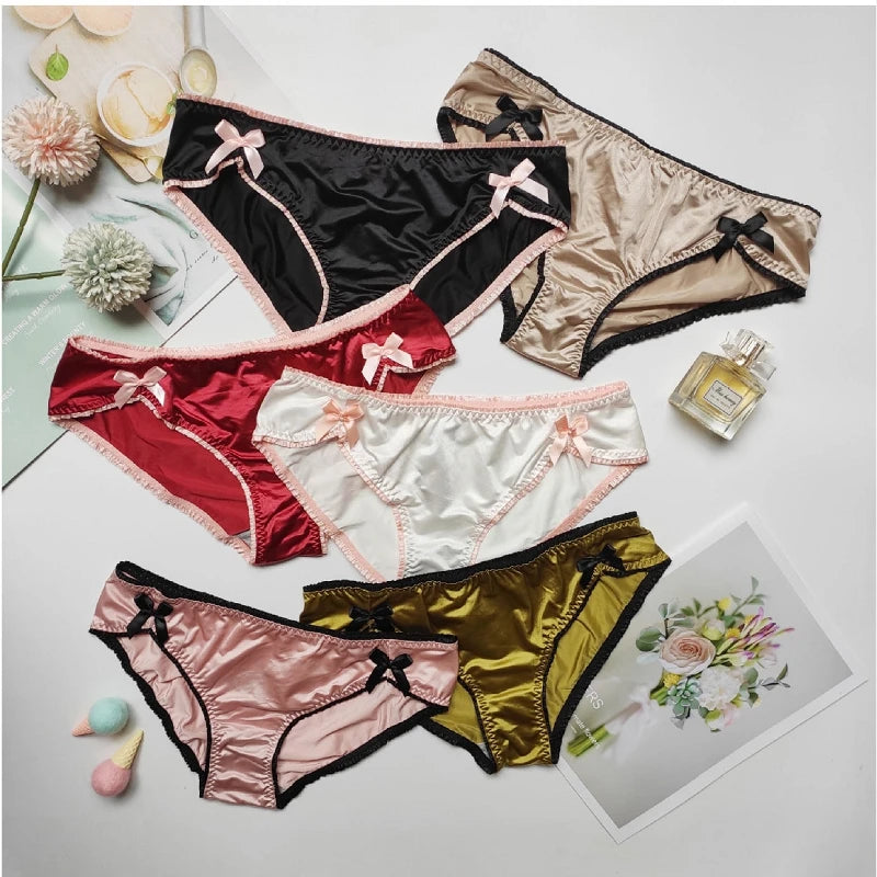 Bragas para mujer, lencería con lazo de encaje, ropa interior femenina, calzoncillos informales para mujer, calzoncillos sin costuras para mujer, cintura baja