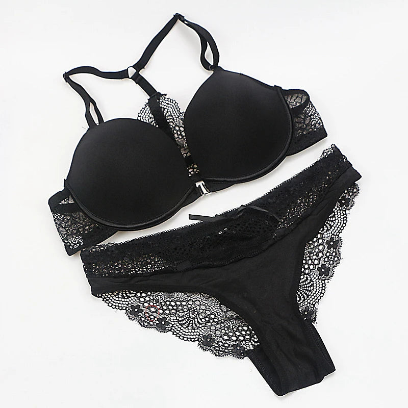 Bralette de moda para mujer, lencería Sexy, conjuntos de sujetador de realce sin costuras, cierre frontal, ropa interior de Color caramelo, sujetador de talla pequeña