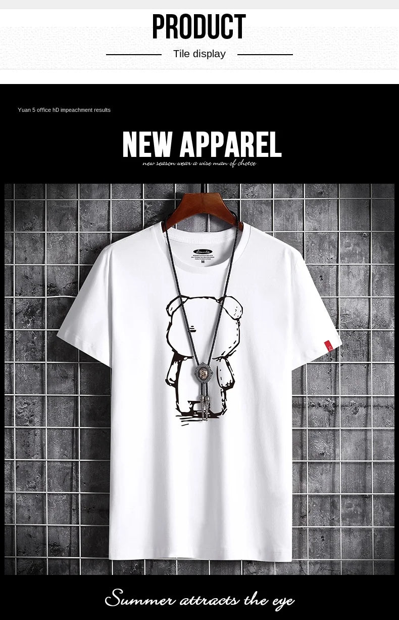 Camiseta para hombre, ropa nueva de Fitness, camiseta blanca de Anime con cuello redondo para hombre, S-6XL de gran tamaño, camisetas góticas Punk 2022